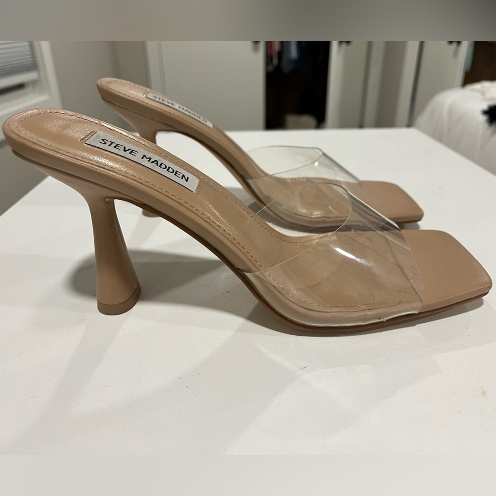 Steve Madden Elated Clear Slide Sandal Heel